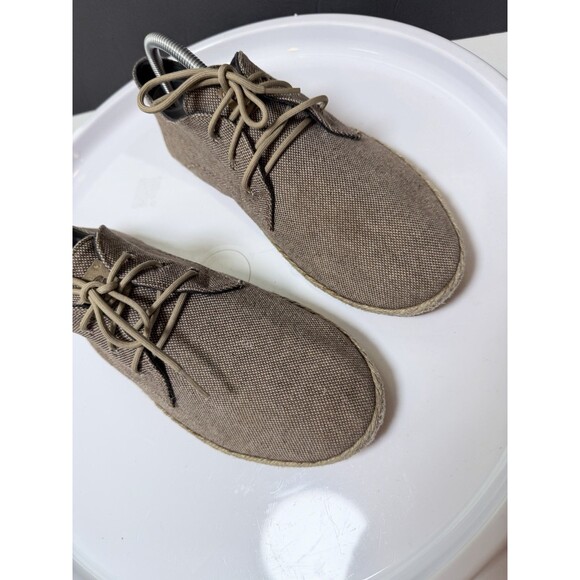 Patara Mens Nomad Canvas Lace Up Espadrille Shoes Cork Insoles EU 41 US 8 Beige